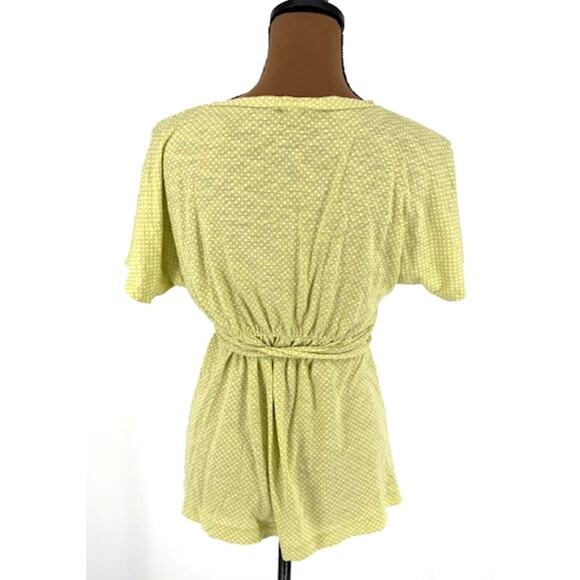 J. Crew Babydoll Blouse in Green with White Polka Dots – Size Medium - Picture 4 of 8